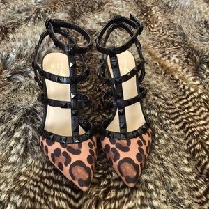 Studded + Leopard Caged Heels